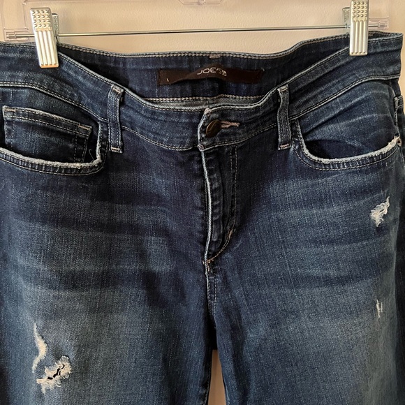 Women’s Joe's Jeans Clarissa Dark Indigo distressed skinny Straight Fit Denim 👖 - Picture 2 of 7
